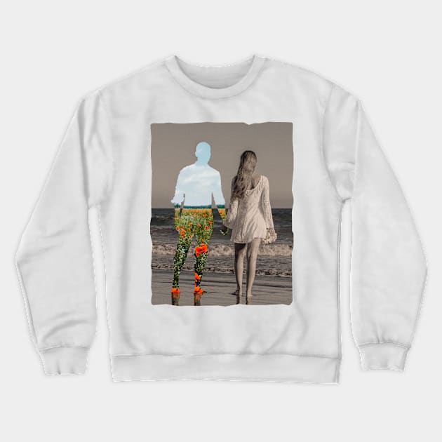 Cool couple silhouette on beach Crewneck Sweatshirt by LR_Collections